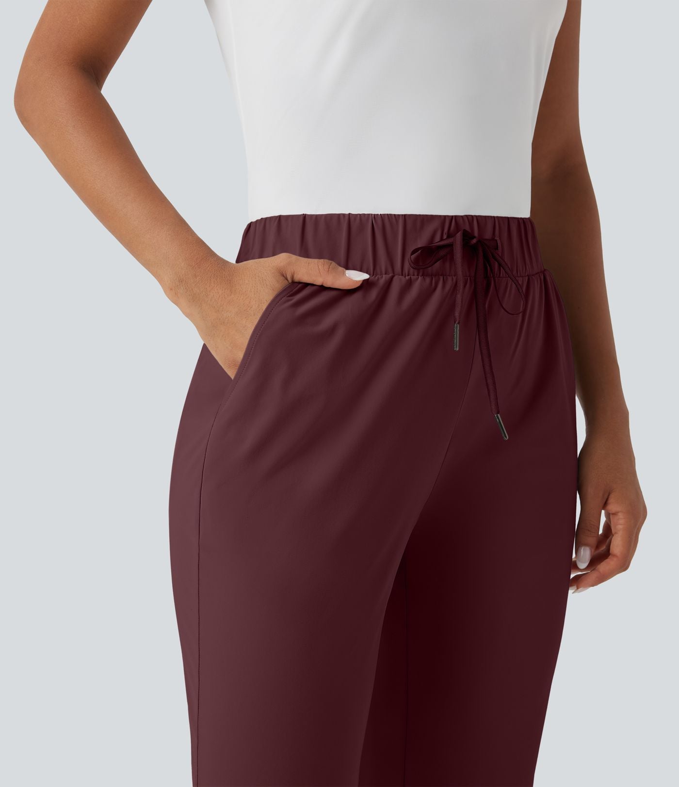Pantalon golf fuselé taille haute cordon poches séchage rapide - Poche tee de golf