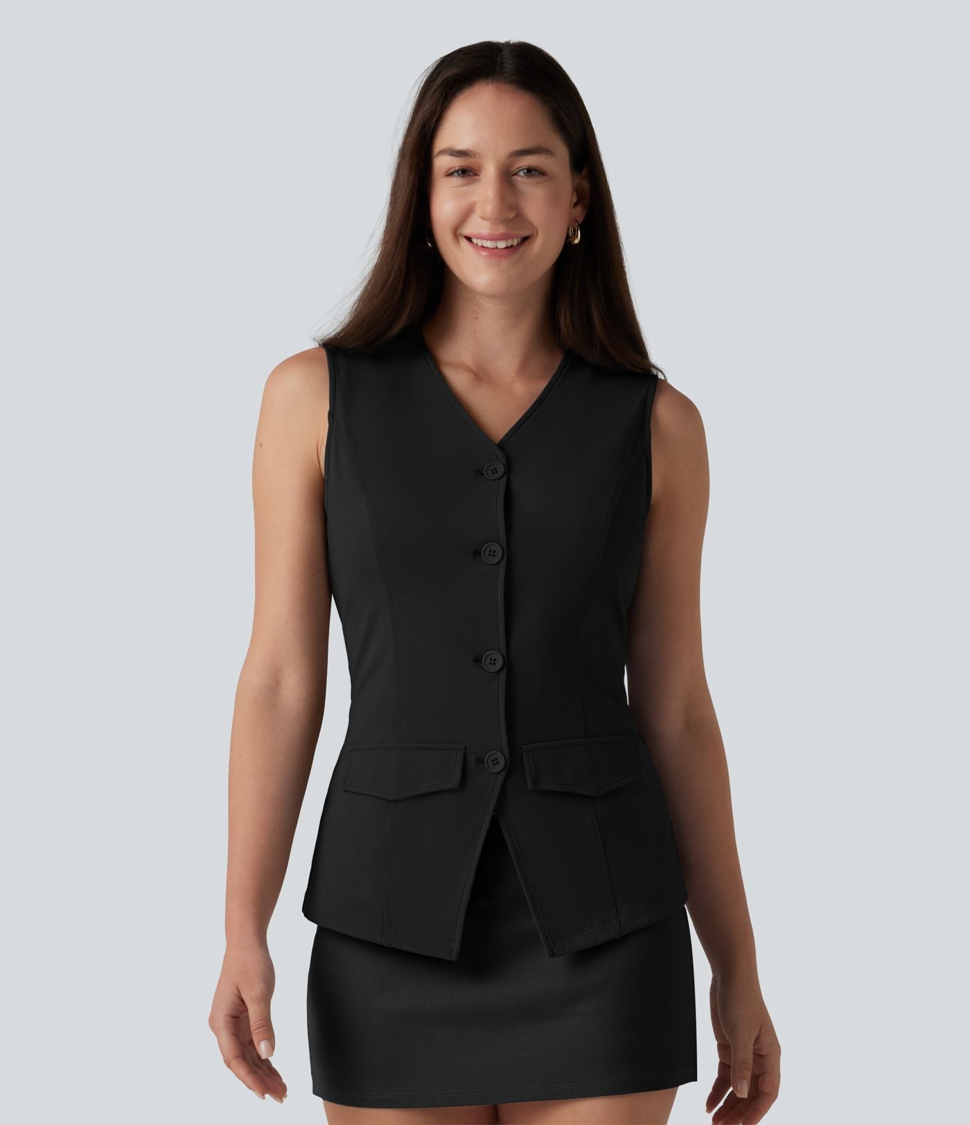 Gilet décontracté SoftlyZero™ Airy à col V et effet frais InstantCool