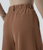 Pantalon tailleur large Halara Flex™ plissé taille haute avec poches