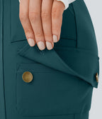 Pantalon cargo ajusté uni taille haute DayStretch avec poches zippées