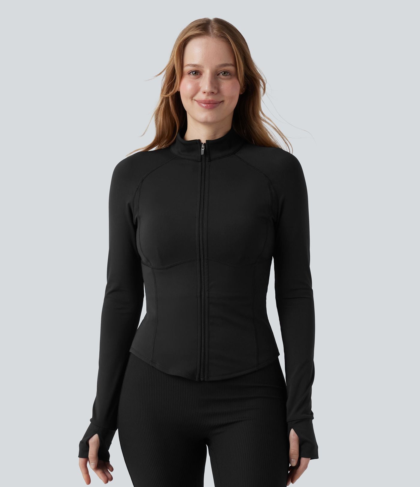 PuffFlex Manteau doudoune 3-en-1 court casual à col montant et veste à ourlet arrondi avec passants pouces et poche