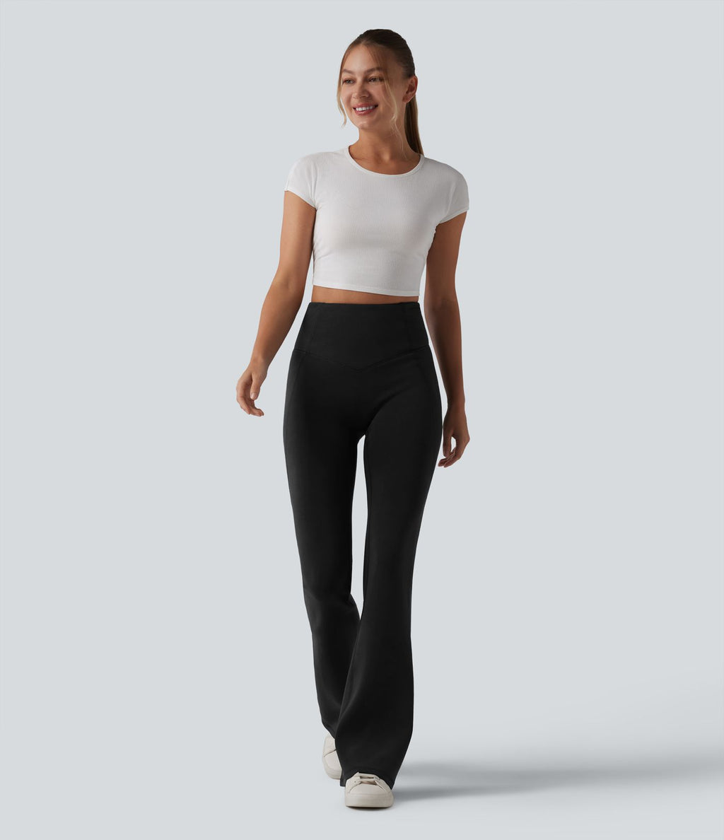 SpacerTek™ Pantalon casual évasé gainant taille haute