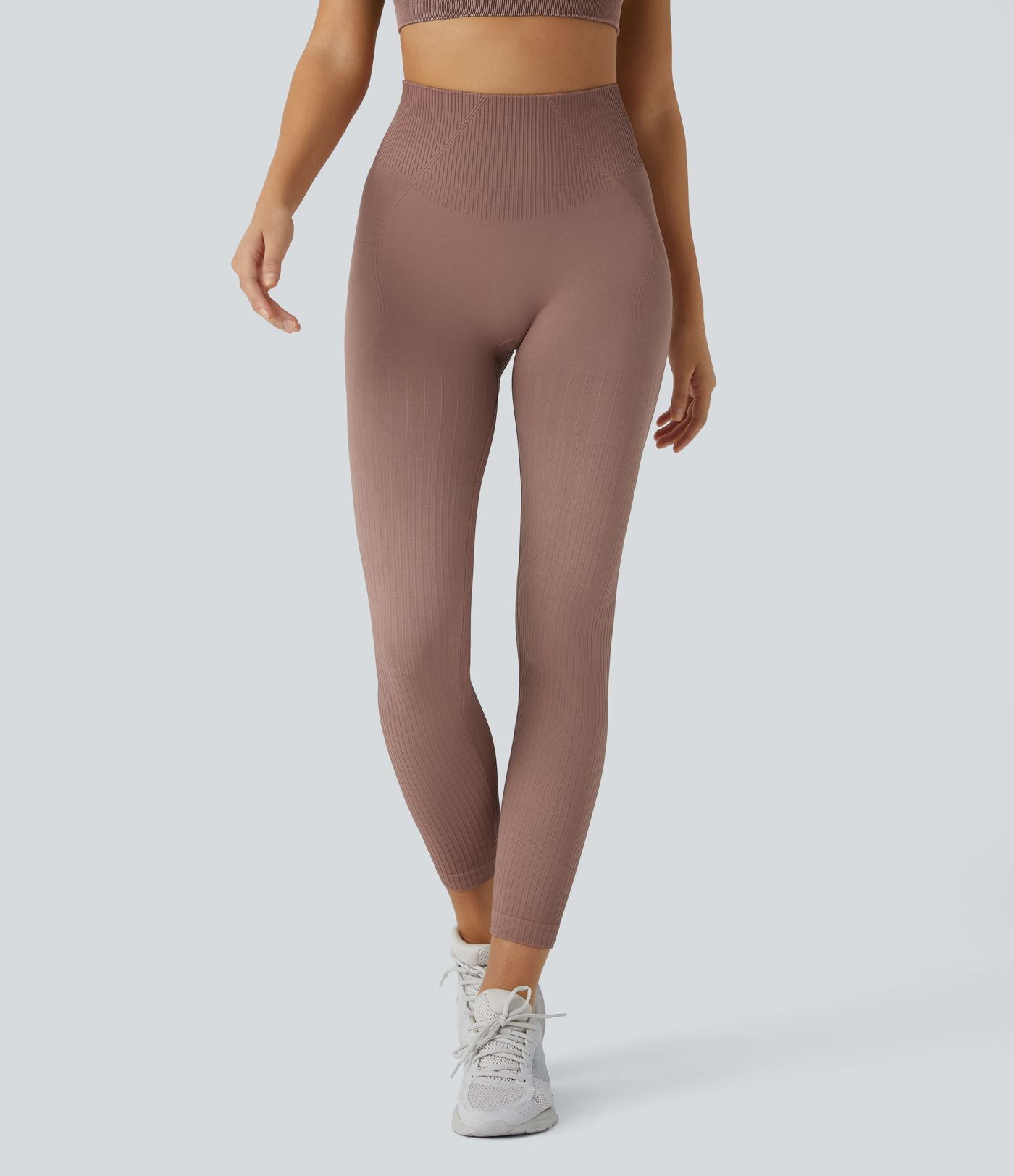 Legging d'entraînement gainant effet push-up taille haute côtelé doux sans couture OneForm Seamless Flow
