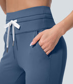 Jogging corsaire de yoga taille haute avec poches latérales Softlyzero™ Plush