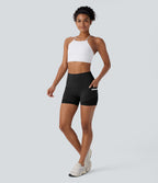 Short de sport SoftlyZero™ Airy taille haute 10 cm avec bandes réfléchissantes contrastées, empiècements ajourés et poches latérales à effet frais InstantCool