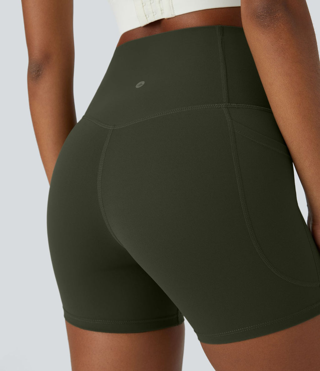 Short cycliste d'entraînement gainant taille haute UltraSculpt™ SoCinched à poches latérales 12,5 cm