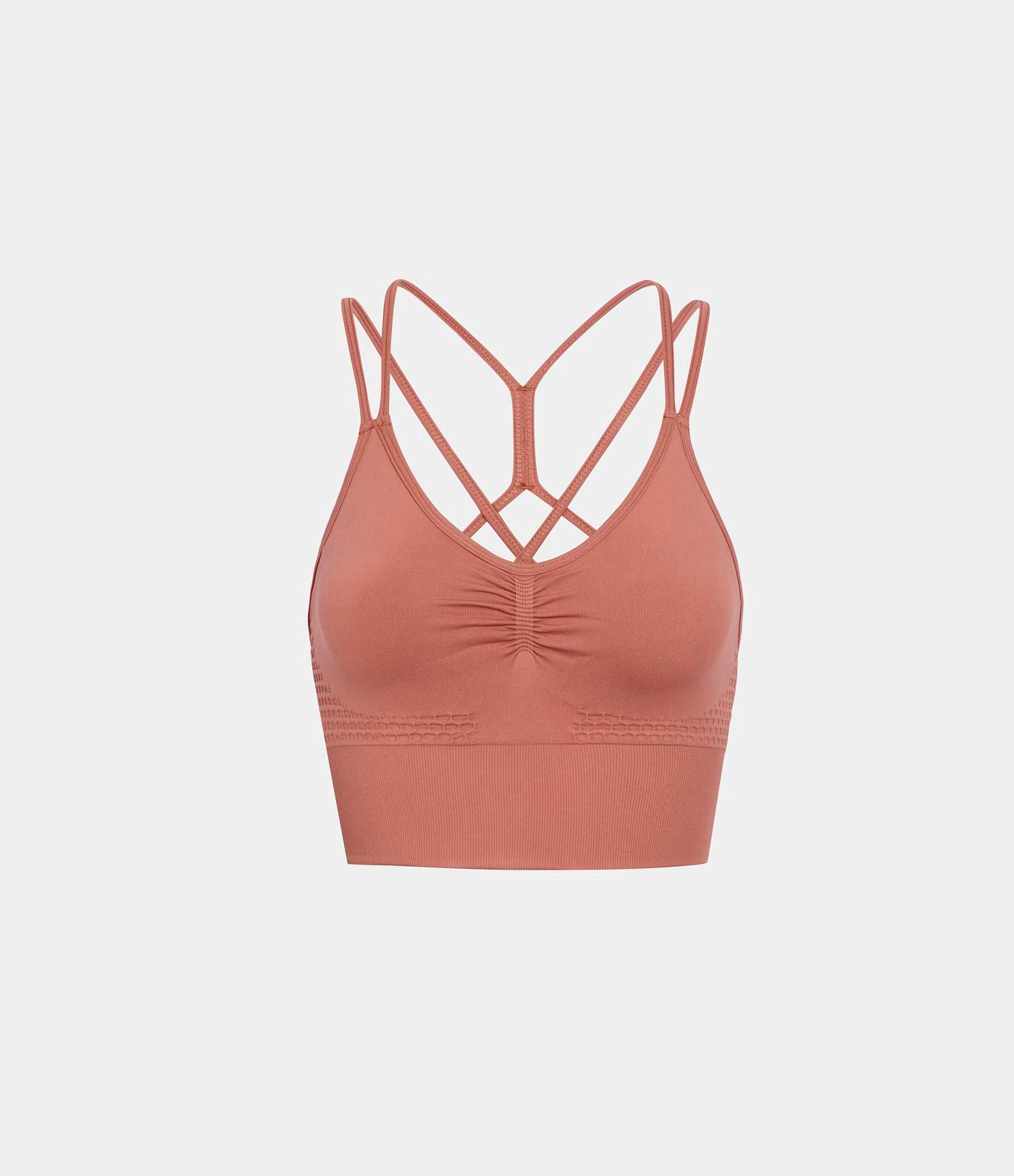Brassière de sport maintien léger bretelles froncées doubles bonnets A-D OneForm Seamless Flow