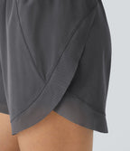 Short 12,5cm Running Fluide 2 en Taille Mi-Haut Cordon de Serrage Mesh Contrastant