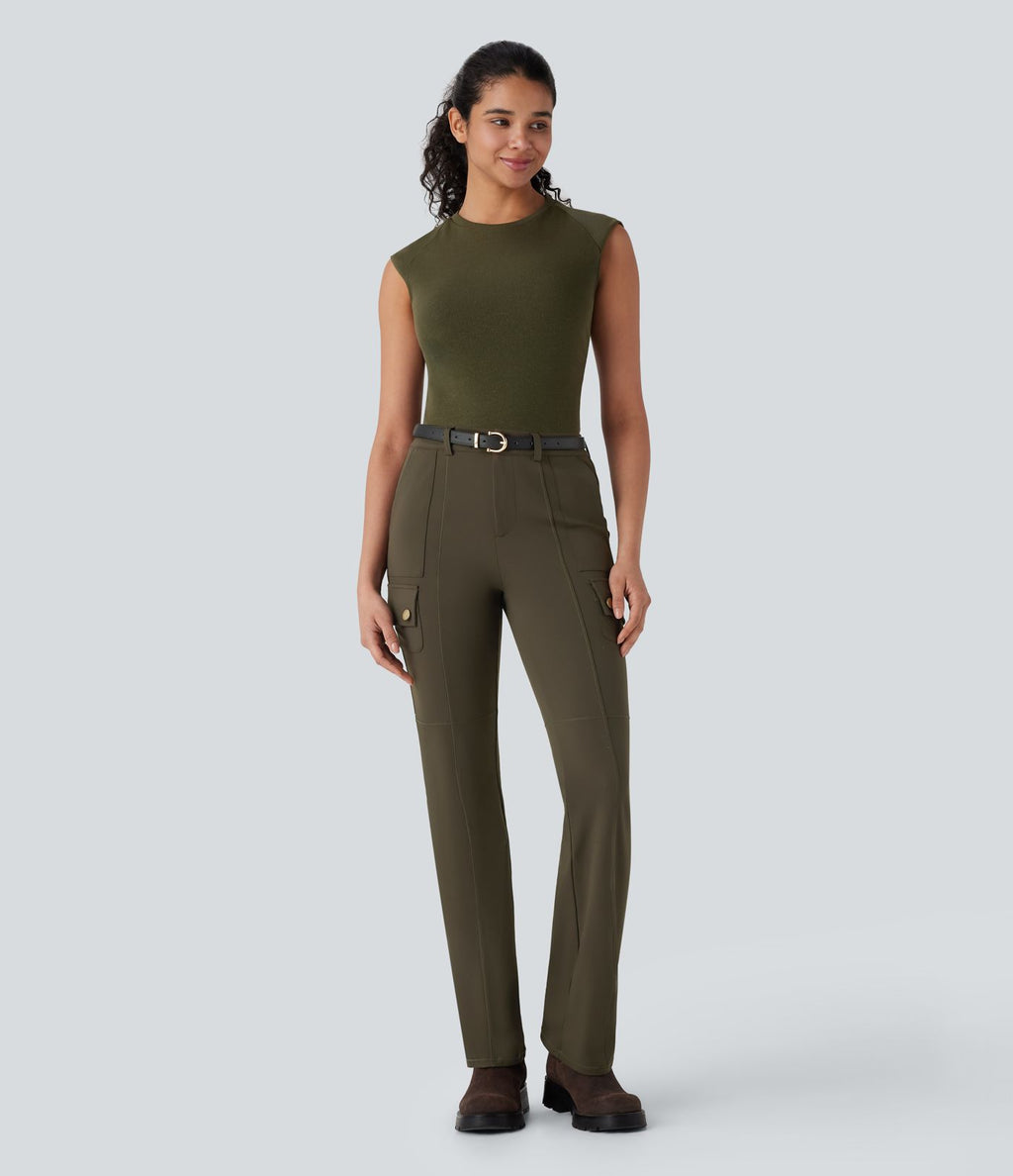Pantalon cargo bootcut randonnée taille moyenne DayStretch avec poches