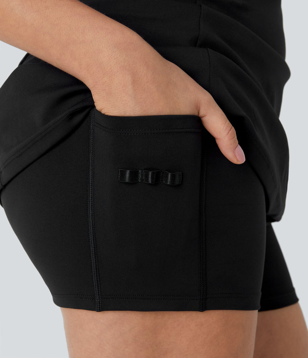 Robe active golf mini 2 pièces col color block zippée sans manches DayStretch avec poches - Poche pour tees de golf