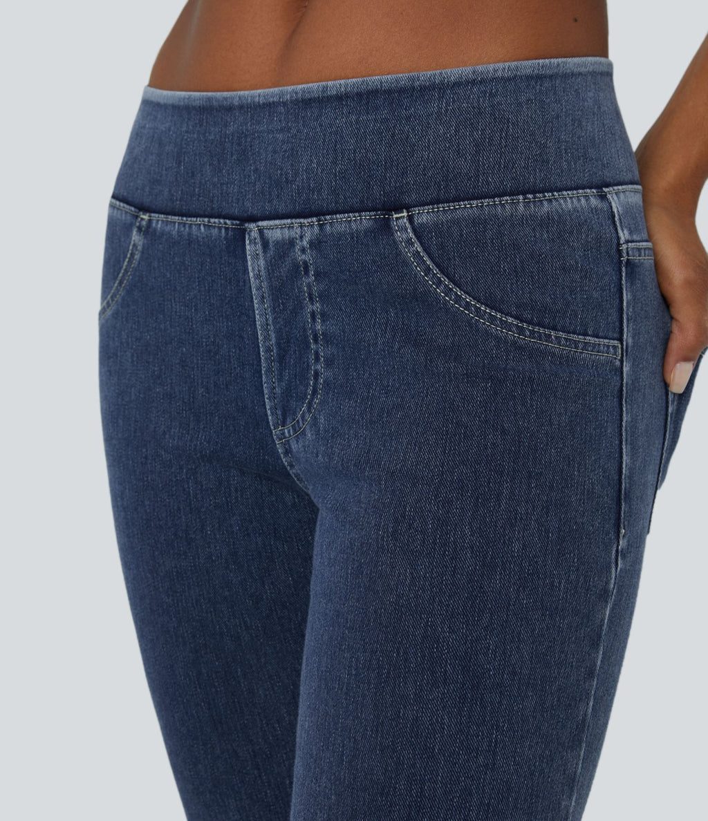 Jean bootcut décontracté Halara Flex™ taille basse avec poches arrière en maille extensible