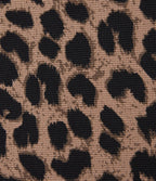 Pantalon large décontracté taille haute gaufré imprimé léopard avec poches