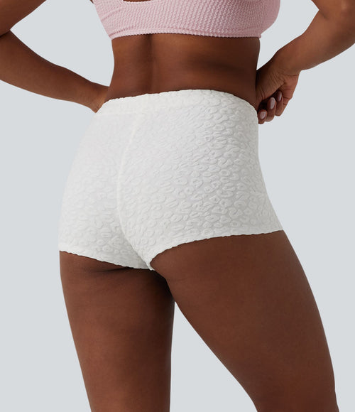 Bas de maillot de bain bikini taille haute imprimé léopard