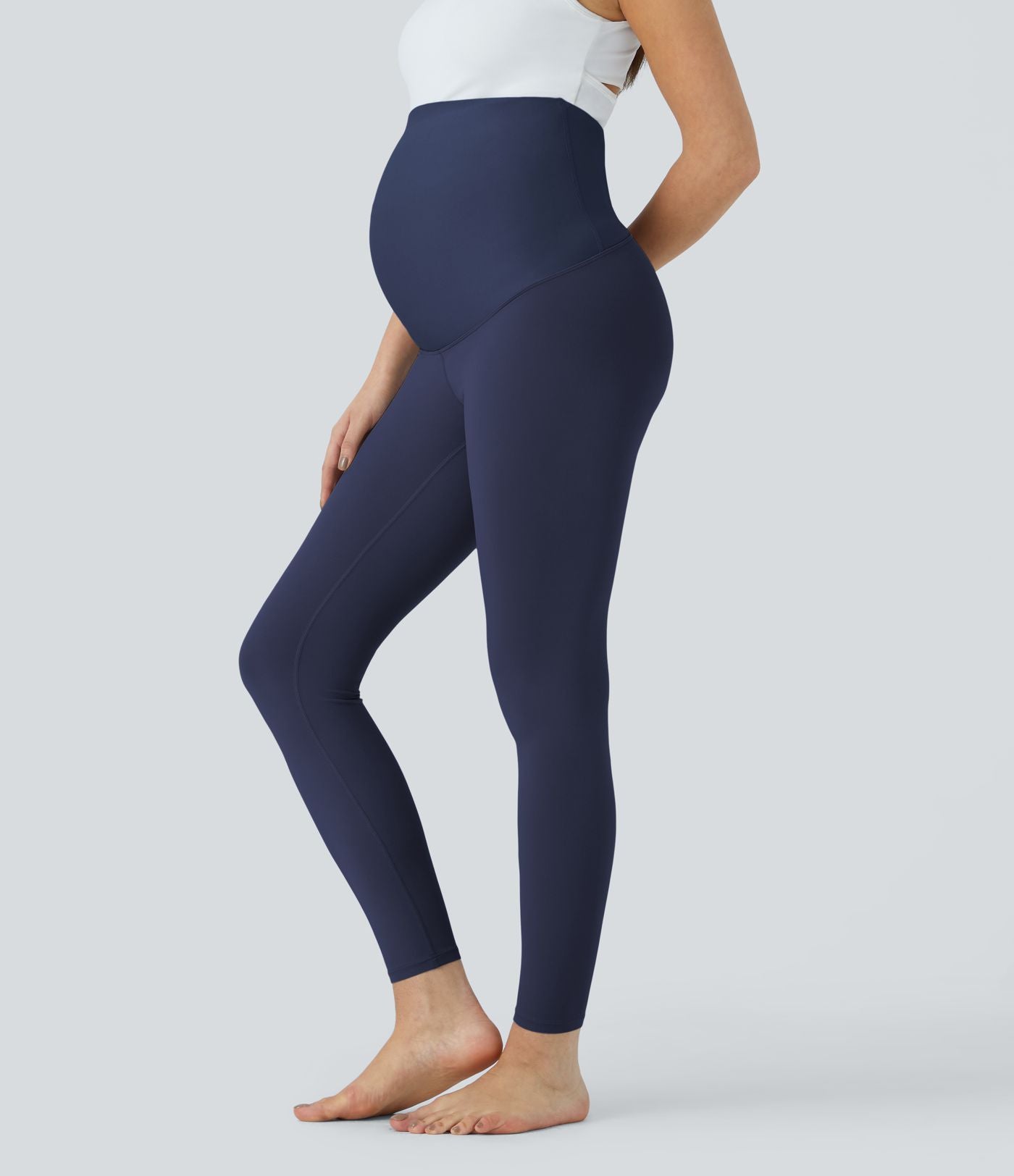 Legging 7/8 de yoga de maternité Softlyzero™ à taille très haute - Protection UPF50+
