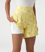 Short hawaïen 2 en 1 taille haute 12,5 cm avec poches