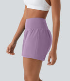 Short yoga 2-en-1 SoftlyZero™ Airy effet frais InstantCool taille très haute 12,5 cm avec poches, longueur allongée