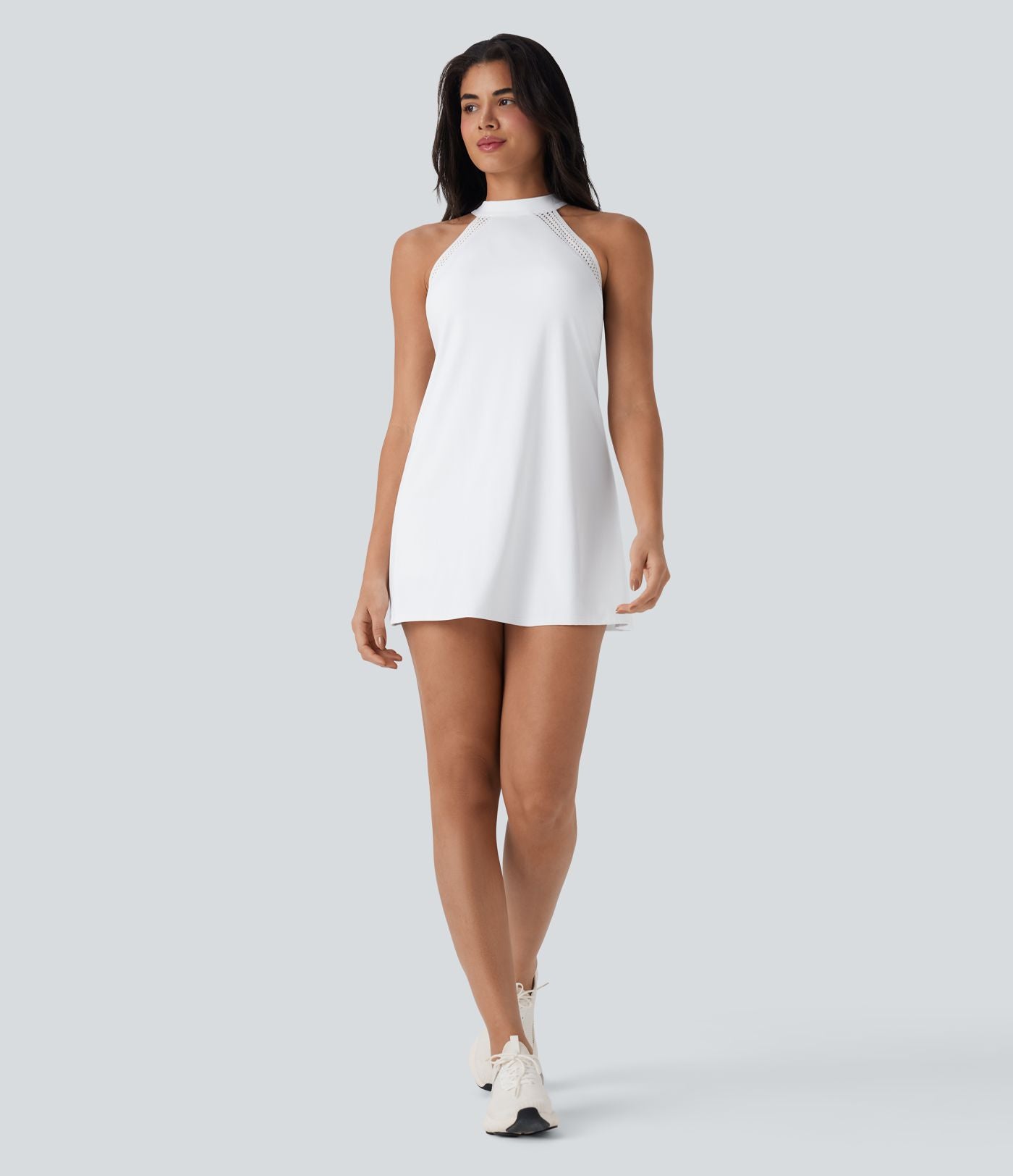Robe de yoga courte 2-en-1 dos nu à nouer Softlyzero™ Airy Cool Touch avec poche latérale - UPF50+