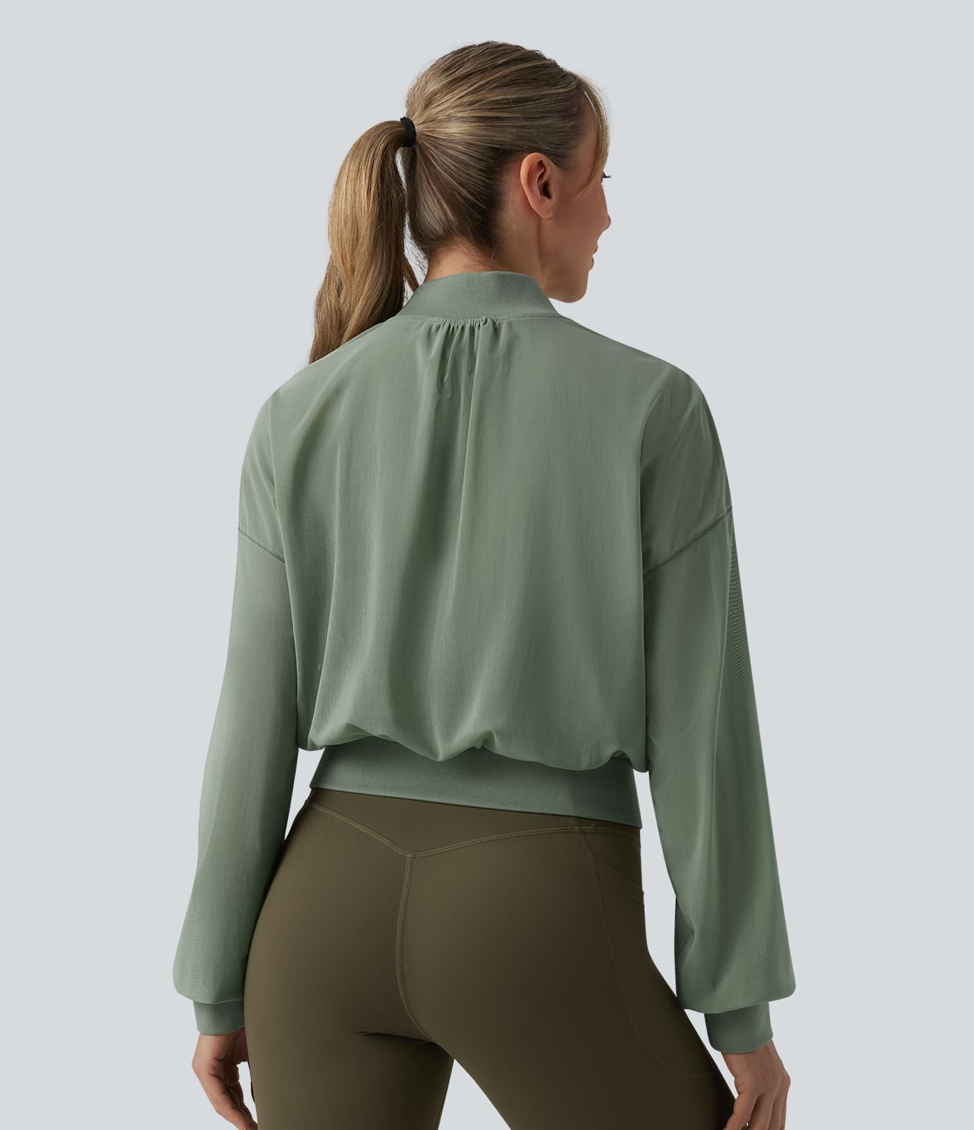 Veste bomber yoga mesh manches longues