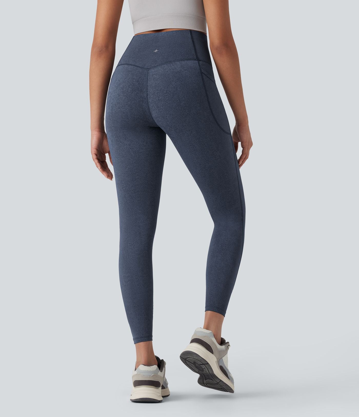 Legging de yoga gainant taille haute imprimé denim avec poches Halara UltraSculpt™