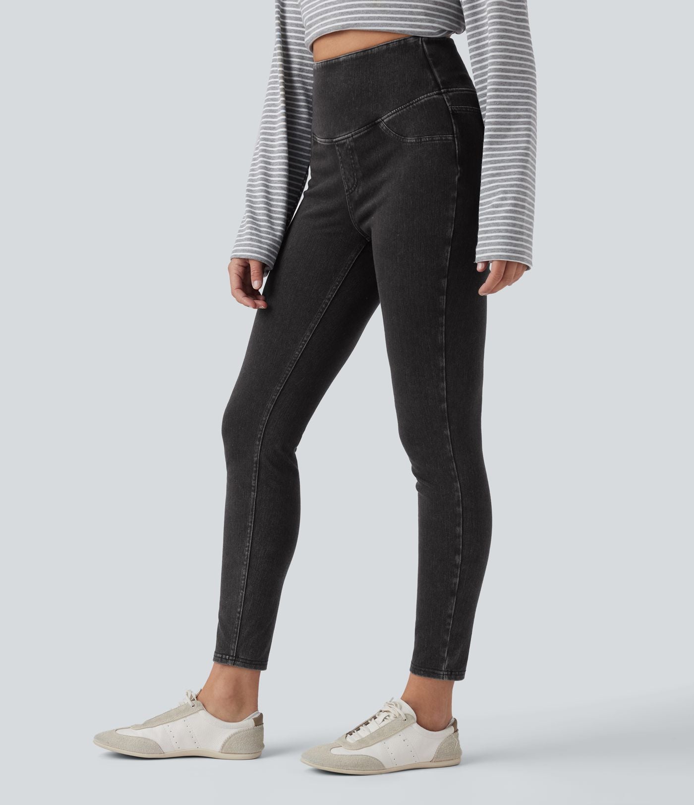 Legging décontracté gainant taille haute effet denim avec poches Halara Flex™
