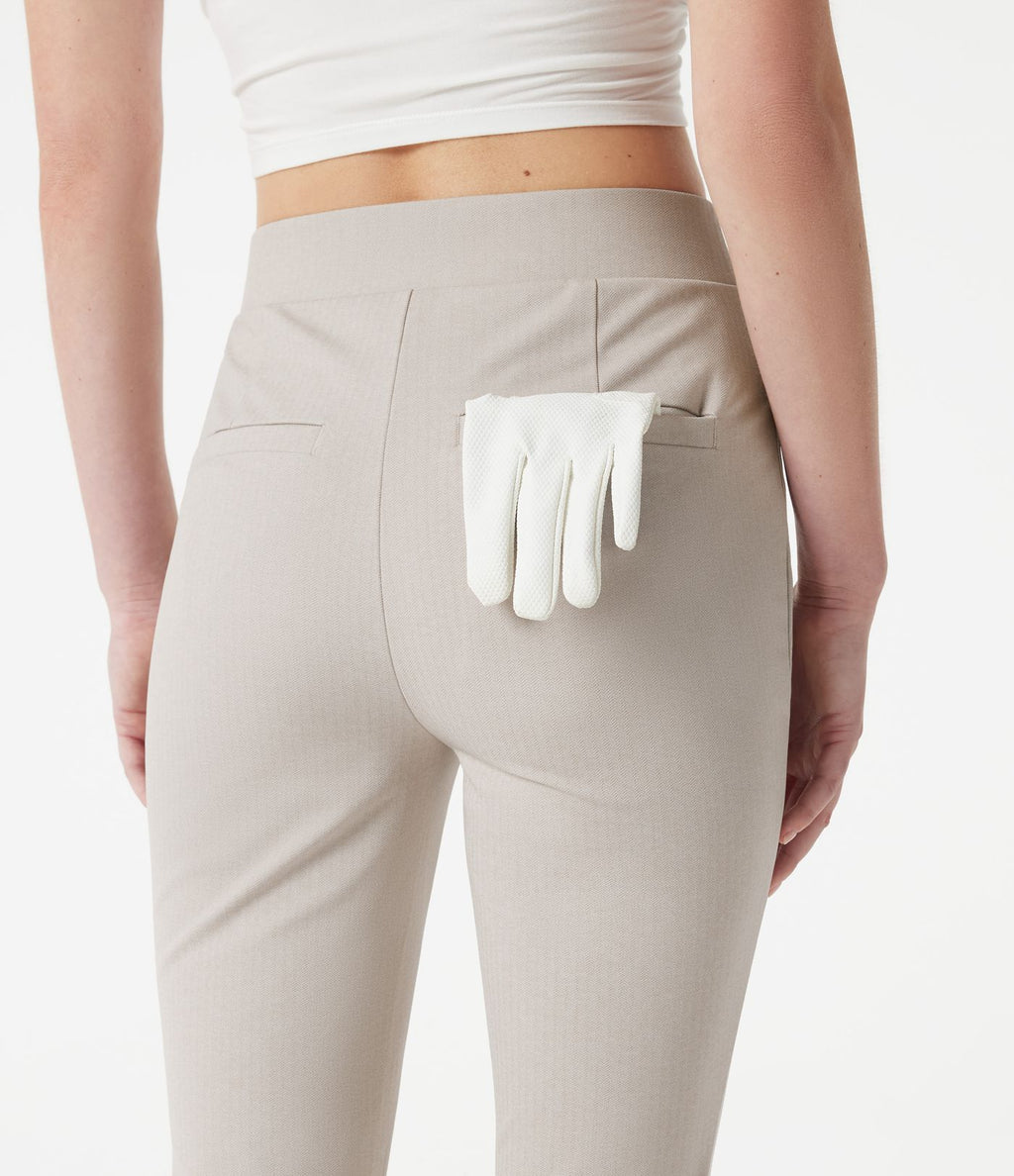 Pantalon corsaire de golf slim à chevrons taille haute avec poches