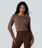 Sweat-shirt décontracté SpacerTek™ col bateau, manches longues avec trous pour les pouces
