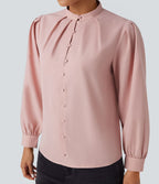 Chemise décontractée col officier manches longues