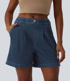 Bermuda en jean Halara Flex™ casual taille mi-haute avec poches