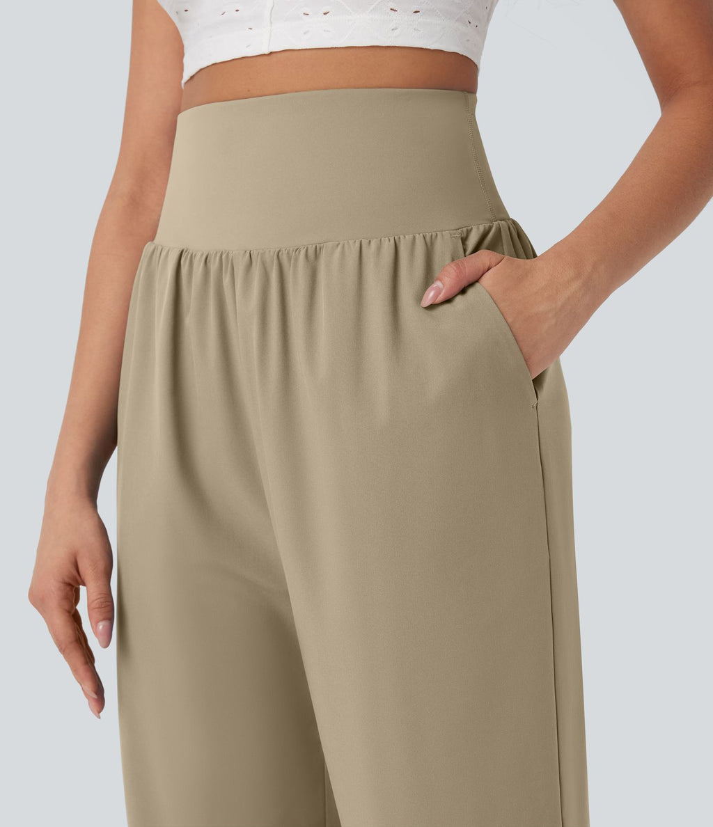 Pantalon corsaire gainant taille haute à ourlet asymétrique et séchage rapide avec poches Breezeful™