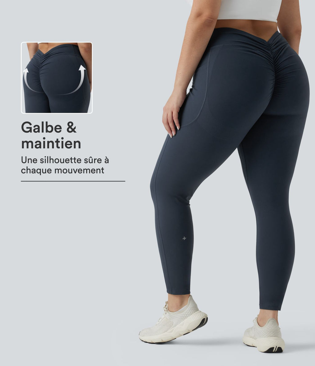 Halara UltraSculpt™ Legging yoga grande taille froncé taille haute gainant et sculptant avec poches