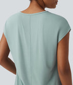 T-shirt casual col V manches courtes
