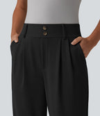 Halara Flex™ Pantalon tailleur fuselé taille haute en tissu gaufré avec poches