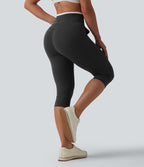 Legging de yoga corsaire Halara UltraSculpt™ color block taille haute gainant avec cordon de serrage avec poches