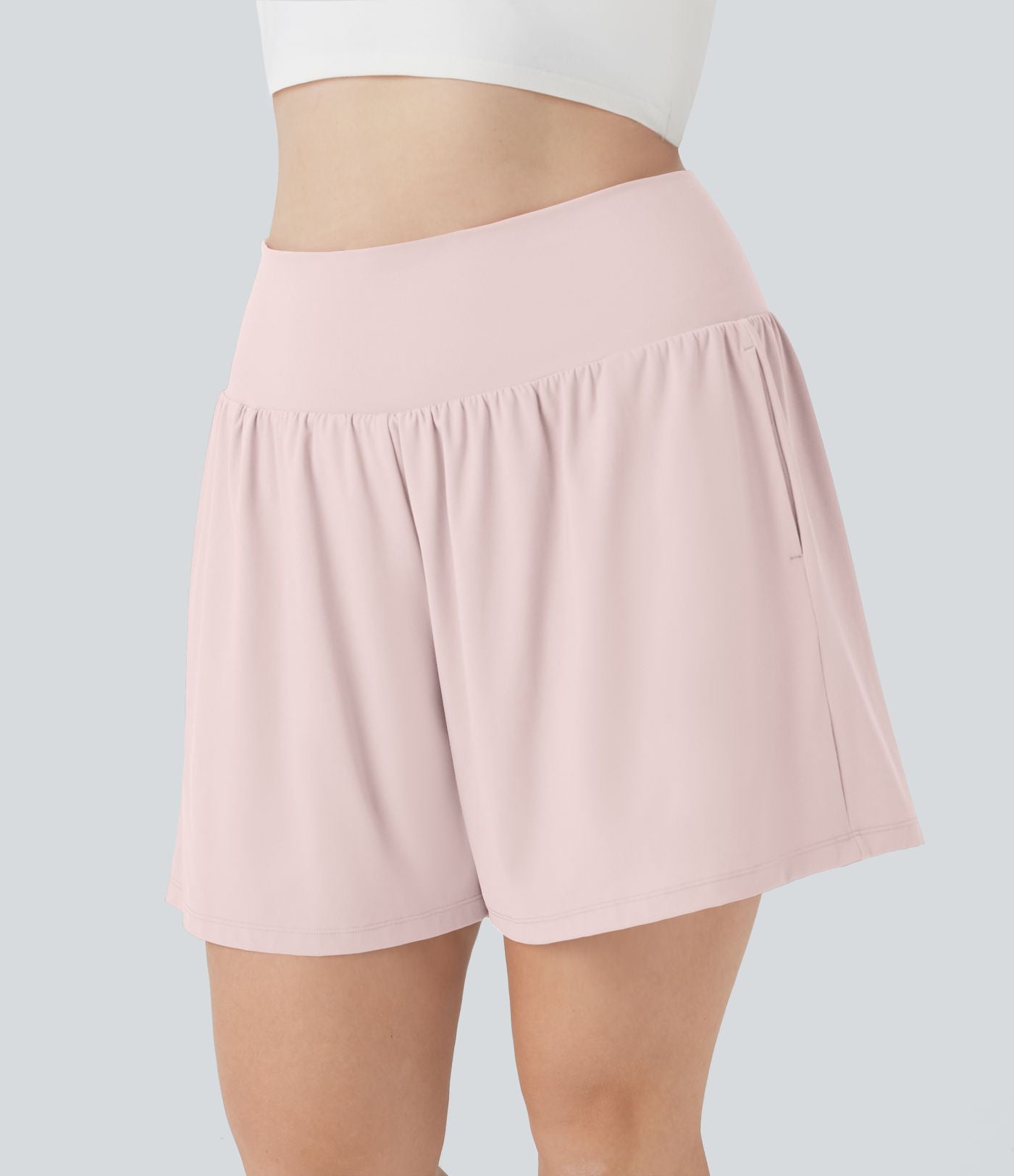 Short tailleur 2-en-1 Cool Touch yoga taille très haute Softlyzero™ Airy grande taille 17,5 cm avec poches