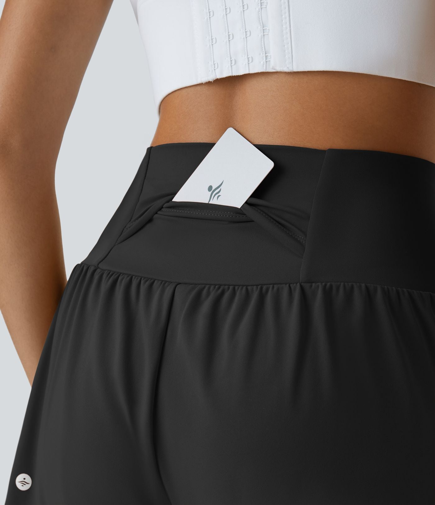 Short 7,5cm Yoga 2 en 1 Super Taille Haute Poches Arrière Poches Cachées Latérales