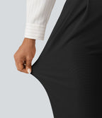 Pantacourt habillé Halara Flex™ taille haute fuselé en tissu gaufré avec poches