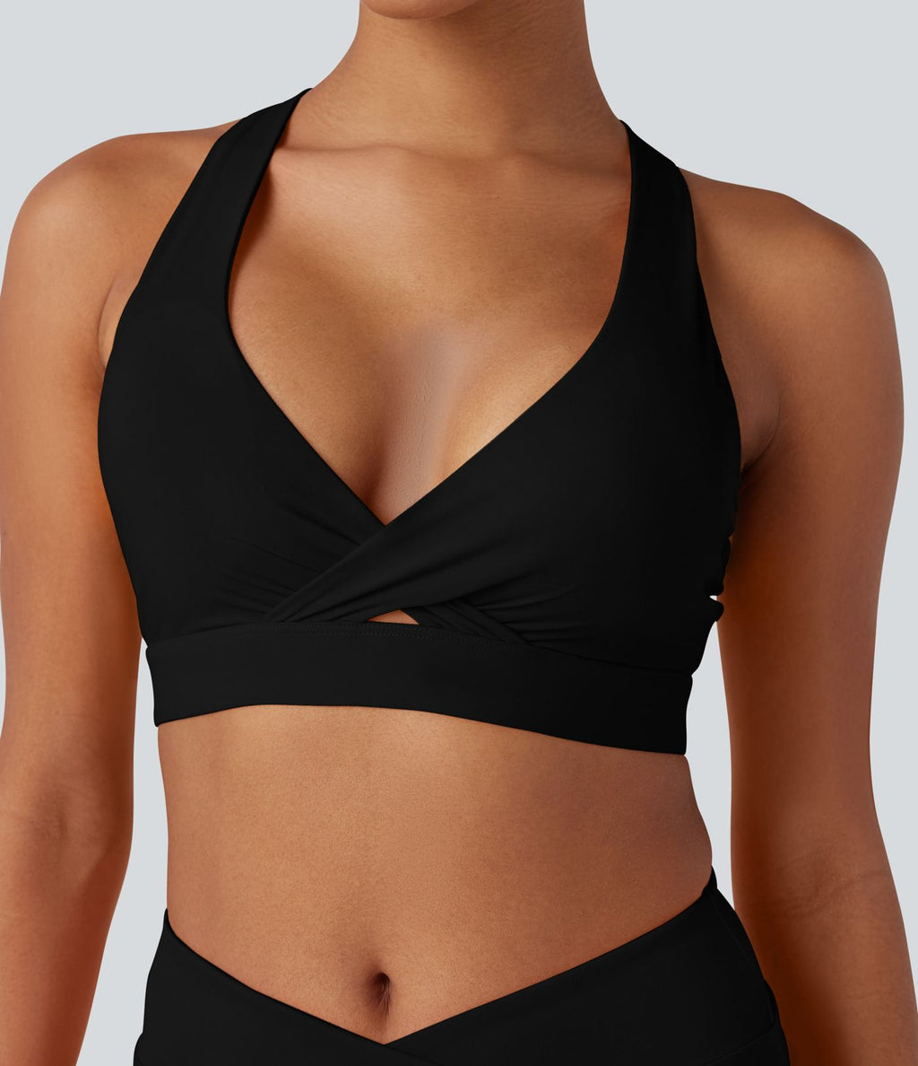 Haut de maillot de bain bikini plage et ville dos nu entrecroisé avec boucle réglable