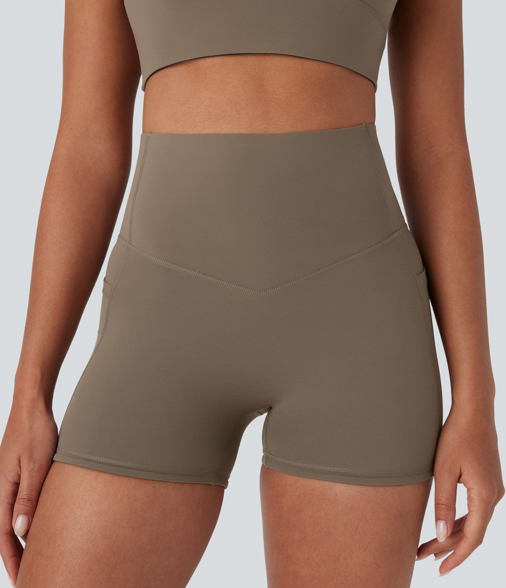 Short cycliste 7,5 cm d'entraînement gainant galbant taille haute avec poches Halara UltraSculpt™