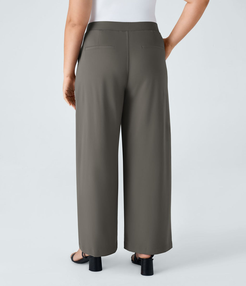 Pantalon de travail grande taille coupe droite taille haute Halara Flex™ DayStretch avec poches