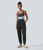 Jogging cargo casual taille mi-haute avec poches