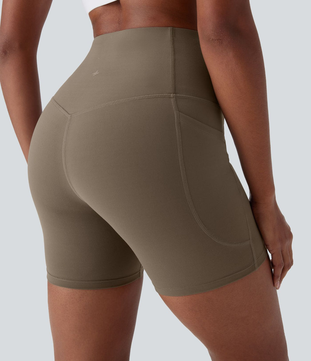 Short cycliste 12,5 cm d'entraînement gainant galbant taille haute avec poches Halara UltraSculpt™