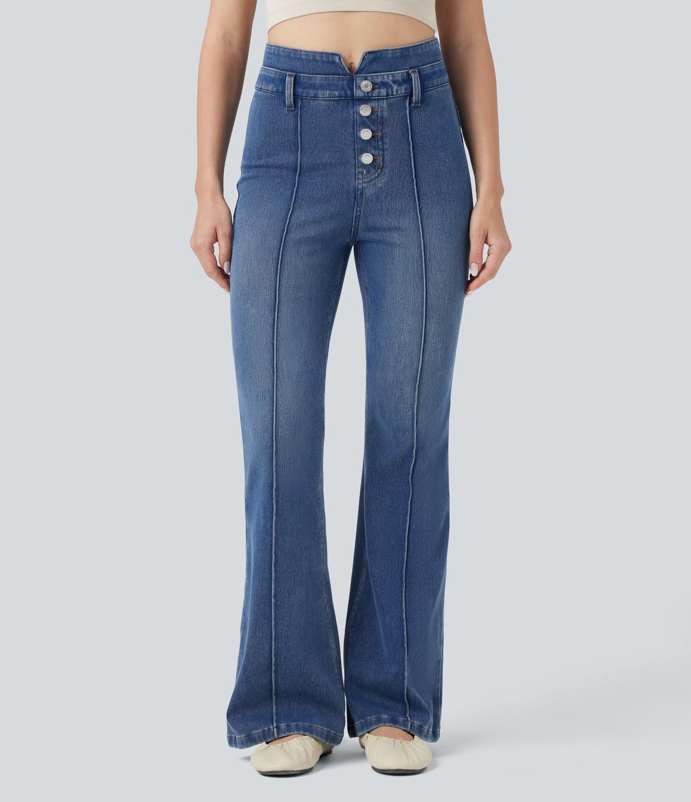 Jean évasé Halara Flex™ taille mi-haute gainant avec poches