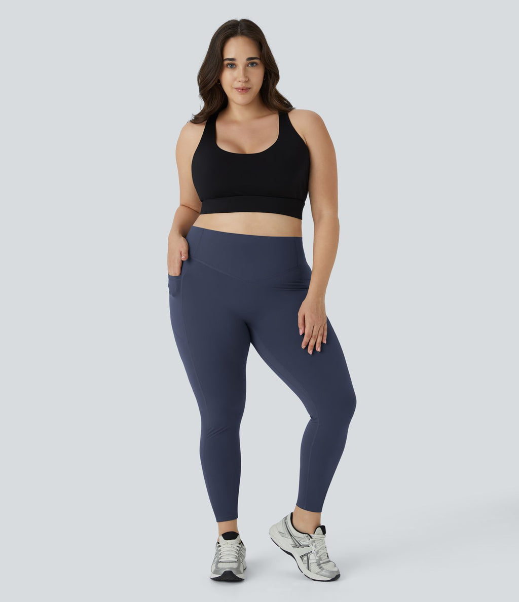 Legging d'entraînement gainant galbant taille haute grande taille avec effet scrunch et poches Halara UltraSculpt™