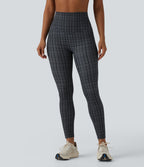 Legging de running Halara UltraSculpt™ gainant taille haute imprimé à carreaux avec poches