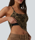 Débardeur casual dos nageur imprimé léopard avec soutien-gorge intégré
