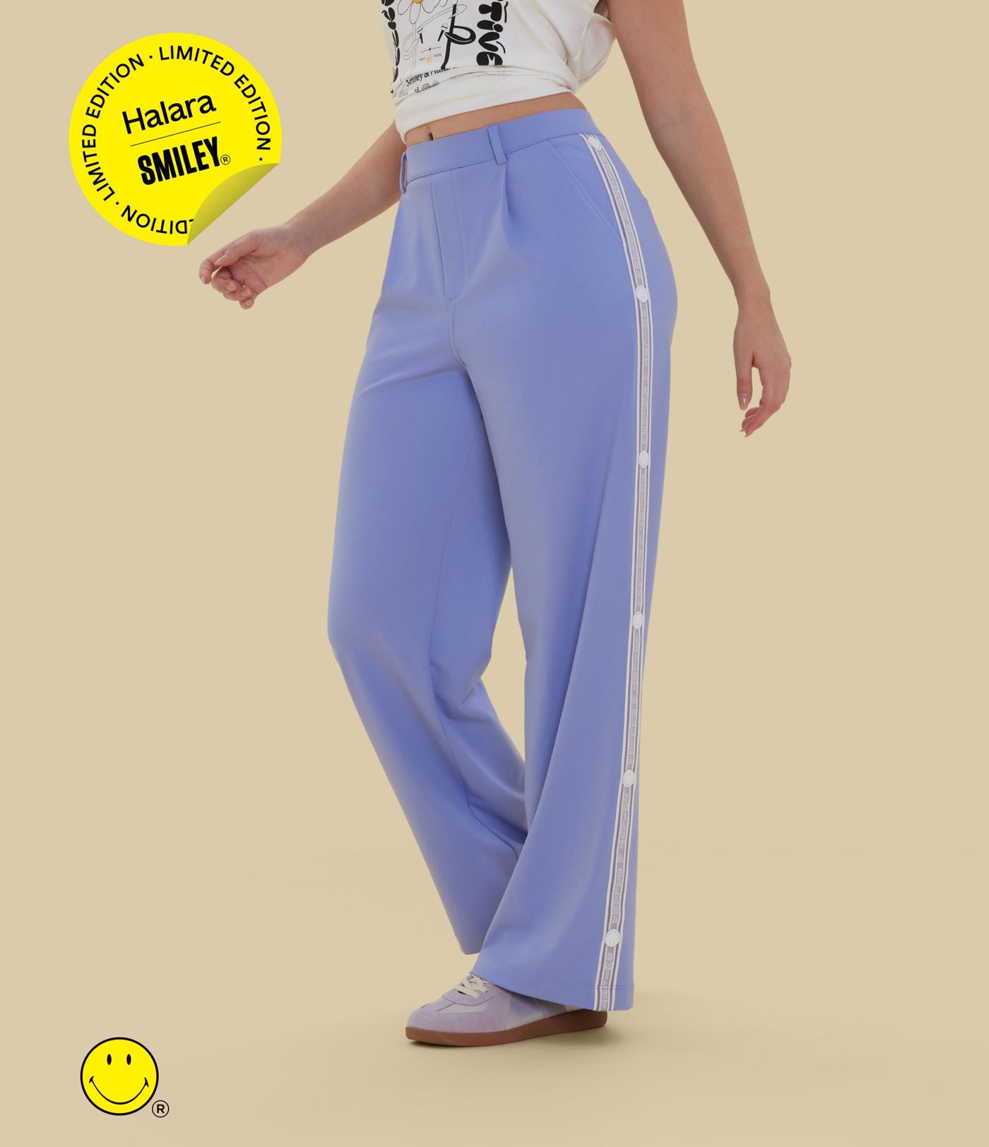 Pantalon tailleur droit Halara X Smiley® Halara Flex™ DayStretch taille haute avec poches