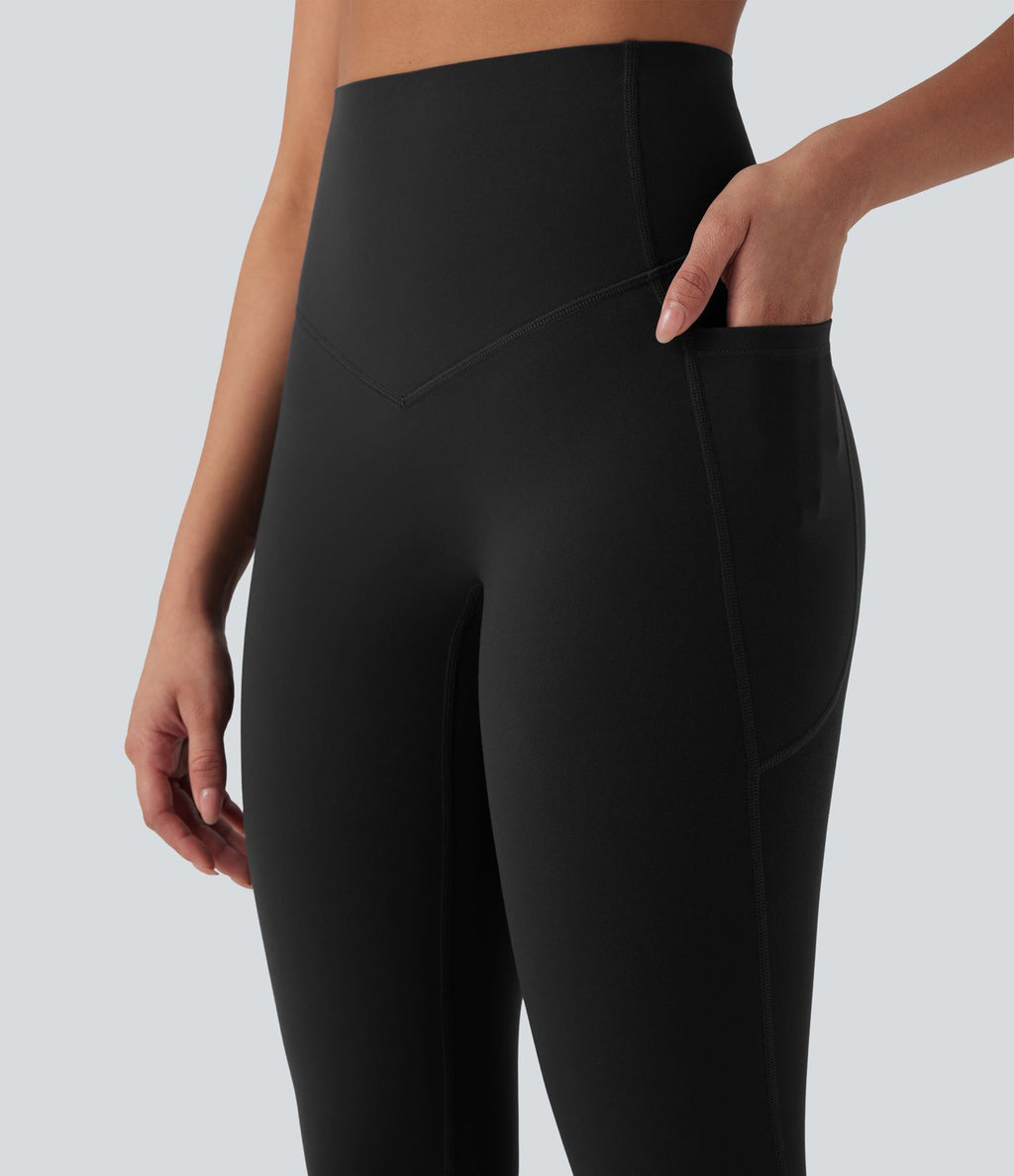 Pantalon 7/8 de yoga à coupe bootcut gainant taille haute avec poches Halara UltraSculpt™
