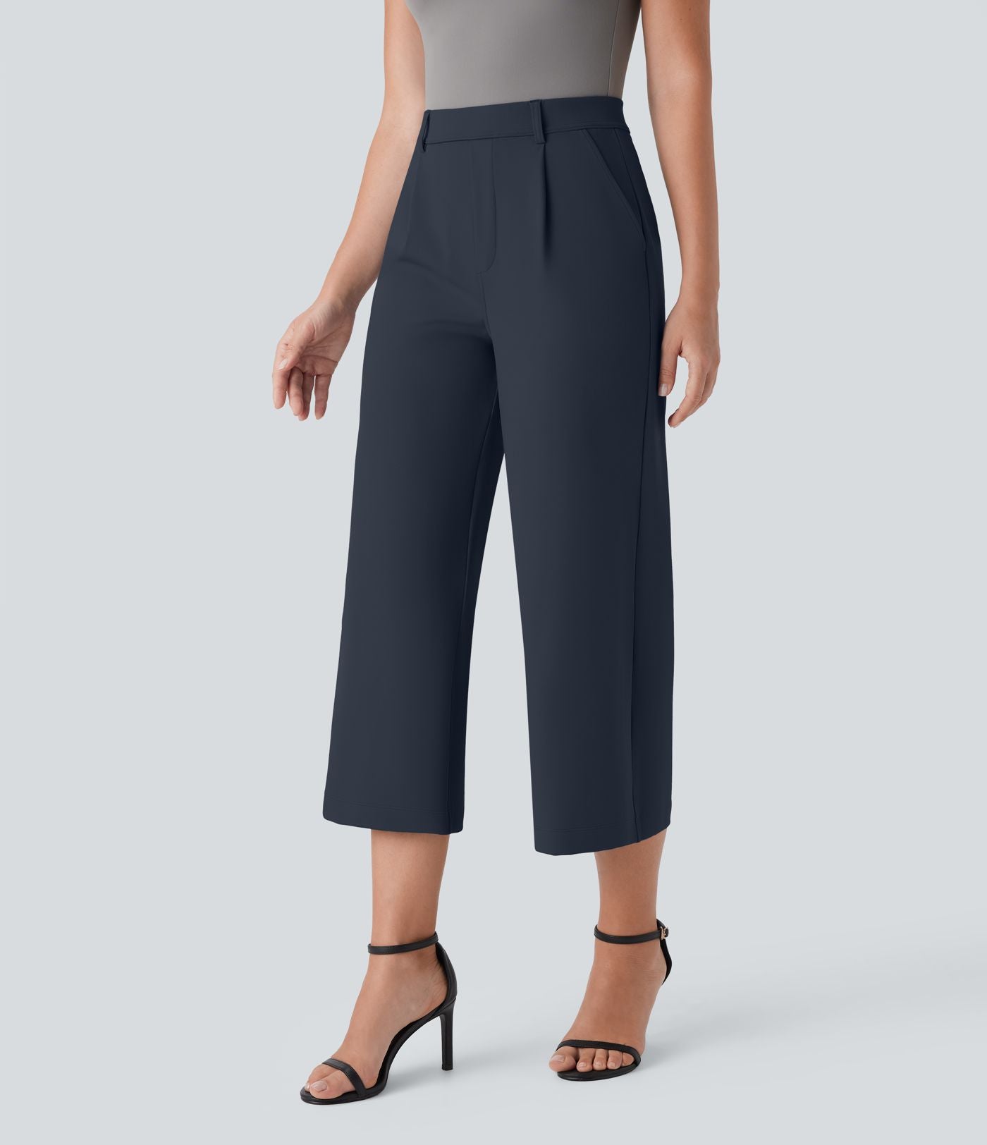 Pantalon capri de travail coupe droite taille haute Halara Flex™ DayStretch avec poches latérales