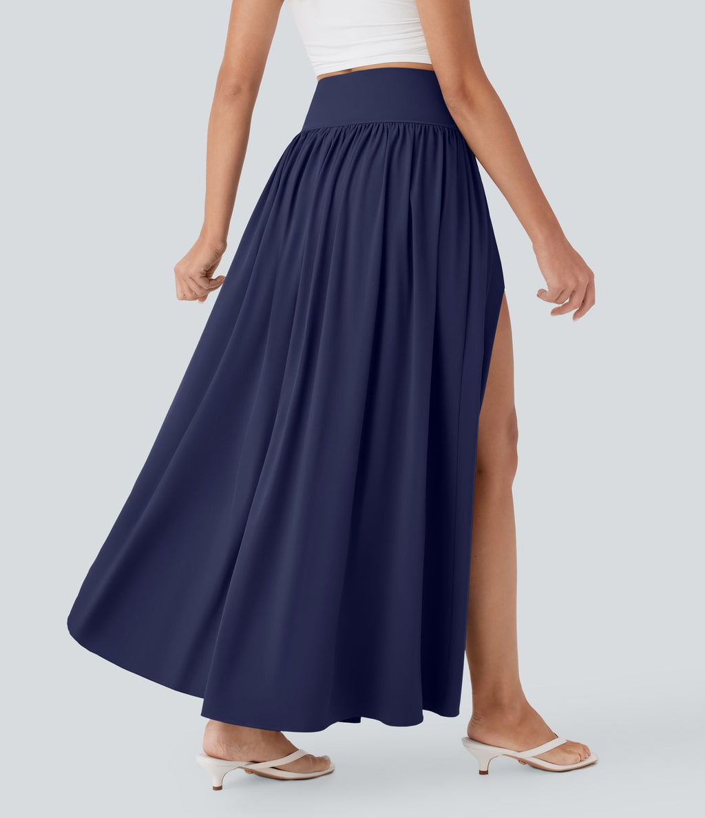 Jupe maxi fluide 2-en-1 gainante taille haute à séchage rapide Breezeful™