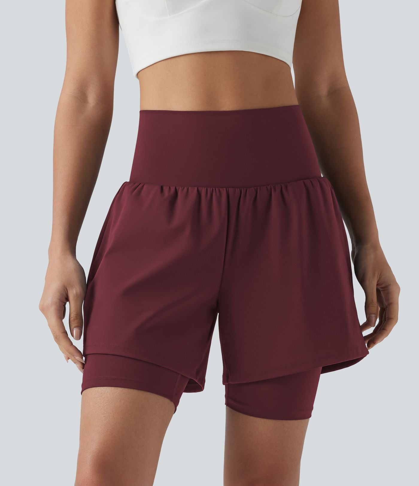 Short de yoga SoftlyZero™ Airy 2-en-1 taille ultra-haute effet frais InstantCool 17,5 cm avec poches
